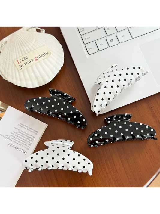 Beau - Sweet Polka Dot Curved Hair Claw Clip