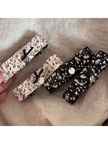 Beau - Floral Bow Detail Fabric Banana Clip