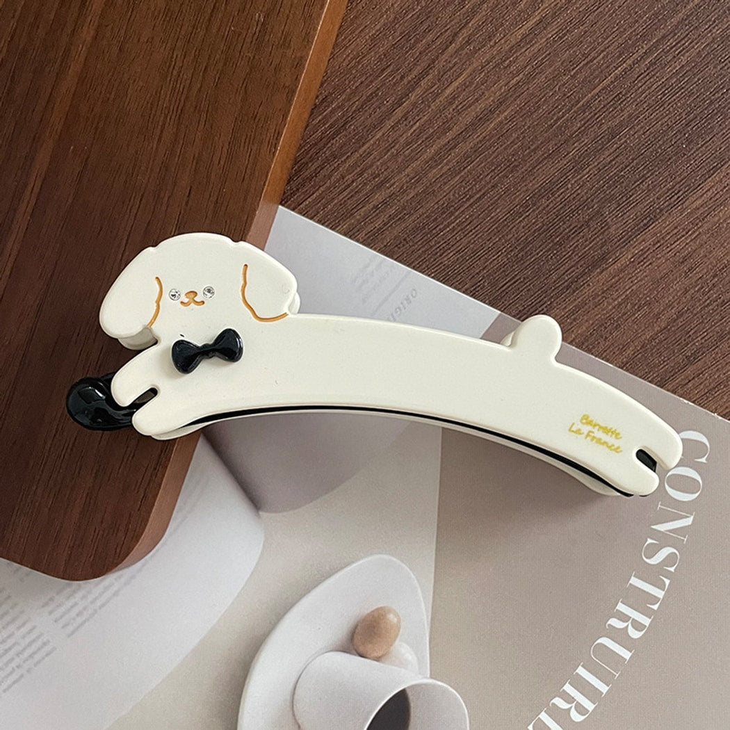 Beau - Playful Puppy Shape Curved Banana Clip