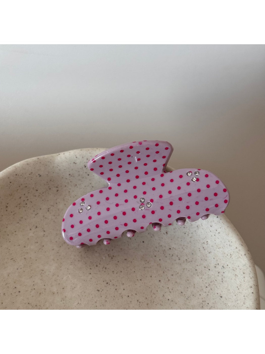 Beau - Semi-Circular Polka Dot Acetate Claw Clip