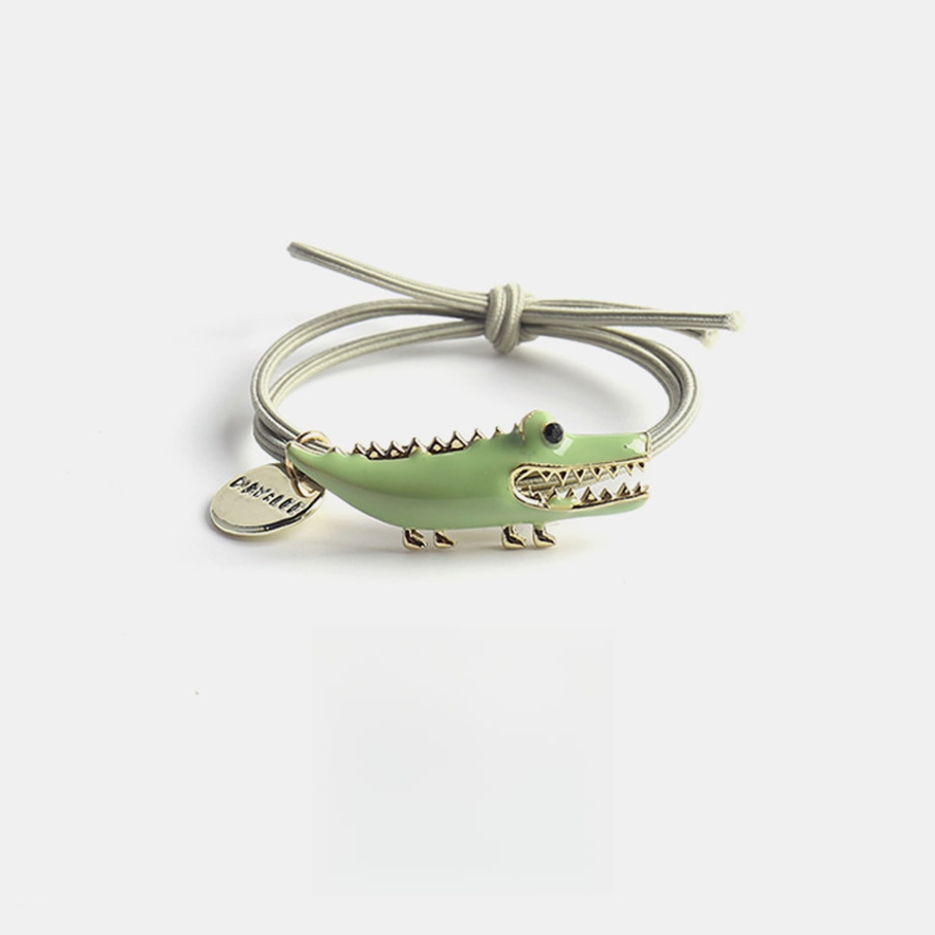 Gifty - Crocodile Charm Polyester Alloy Hair Tie