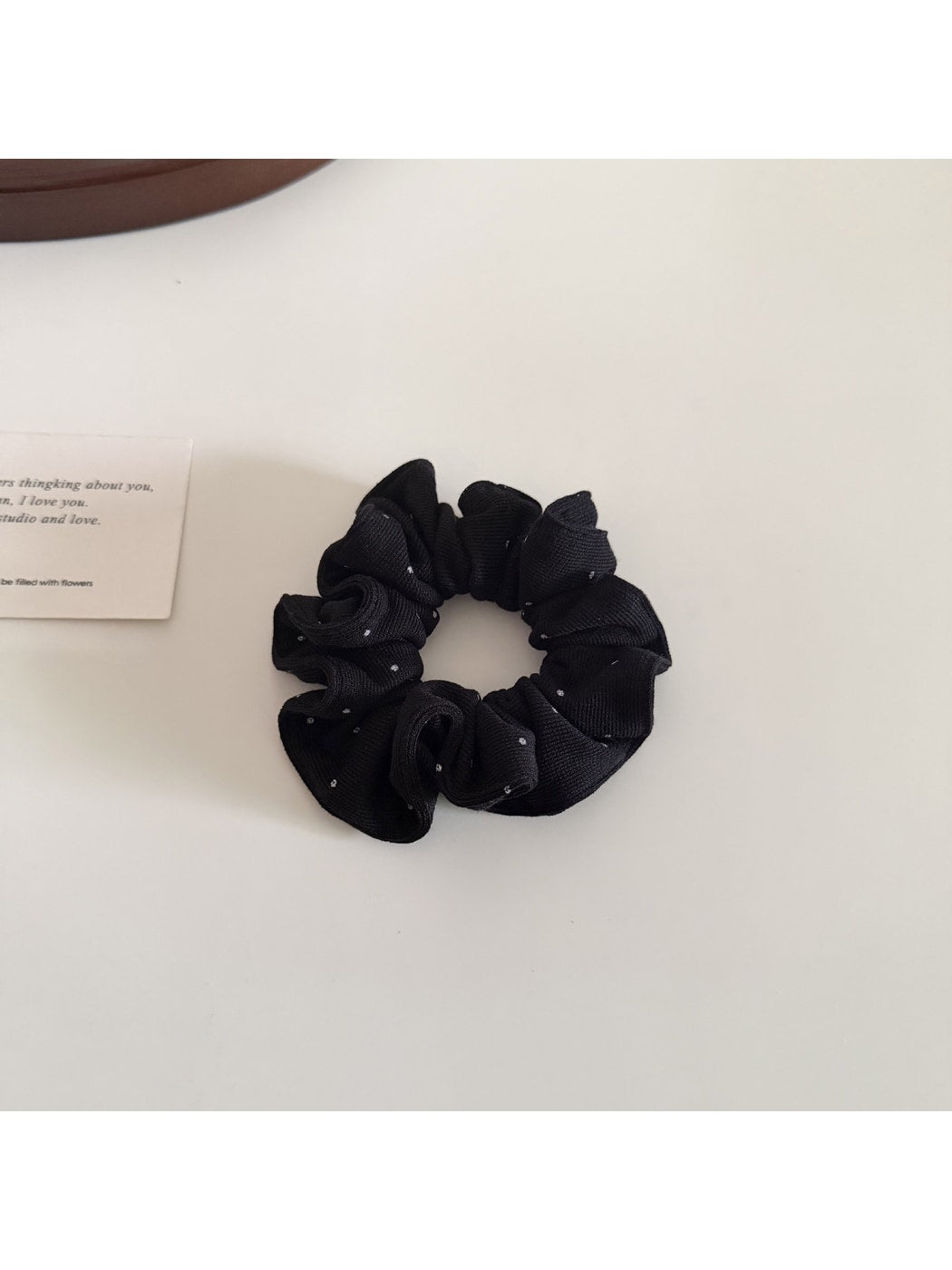 Gifty - Polka Dot Ruffled High Elastic Fabric Scrunchie