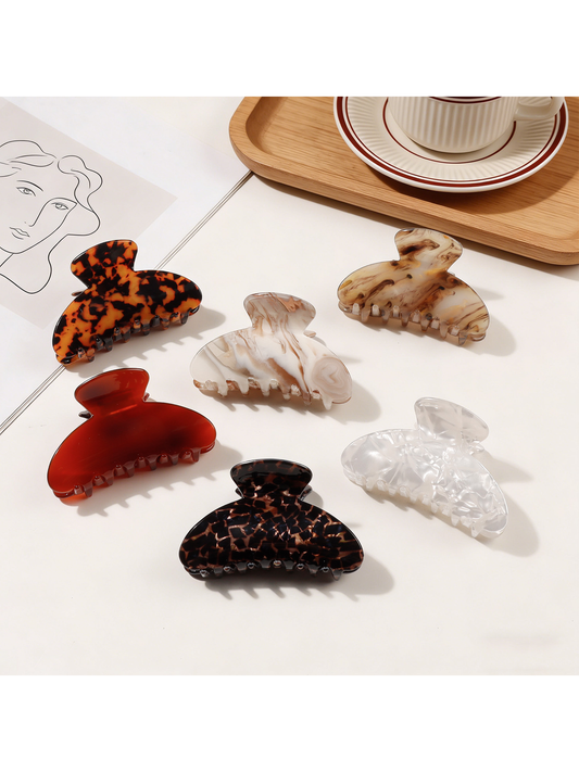 Beau - Retro Textured Geometric Hair Claw Clip