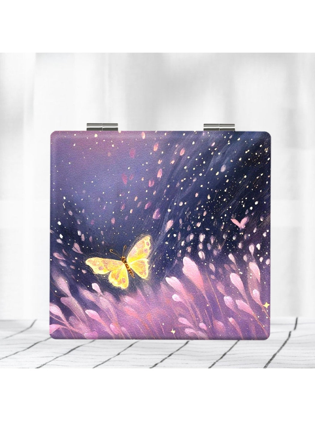 Mirroray - Retro Butterfly Print Folding Makeup Mirror