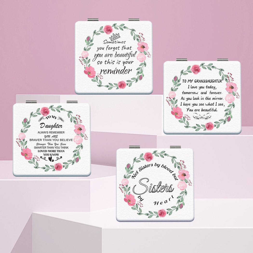 Mirroray - Floral Quote Compact Tabletop Makeup Mirror