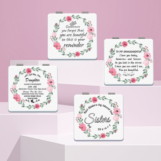 Mirroray - Floral Quote Compact Tabletop Makeup Mirror