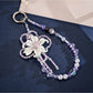 Keypus - Sculpted Iris Flower Beaded Bag Charm Keychain