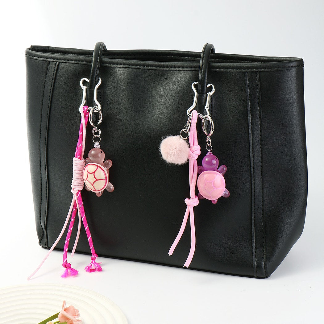 Keypus - Pink Cartoon Turtle Pendant Keychain