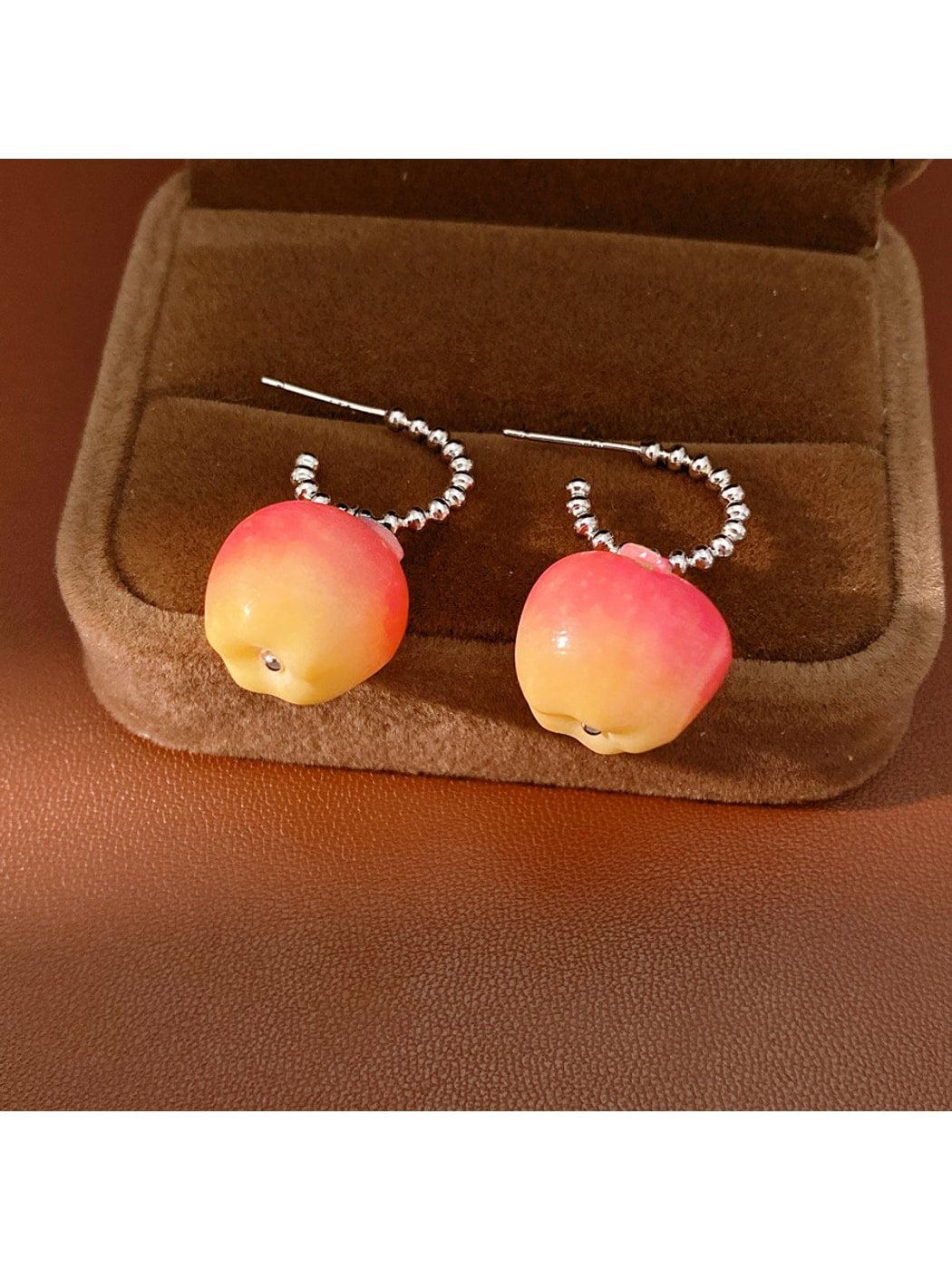 Earedge - Cute Fruit Inspired Apple Shape Stud Earrings