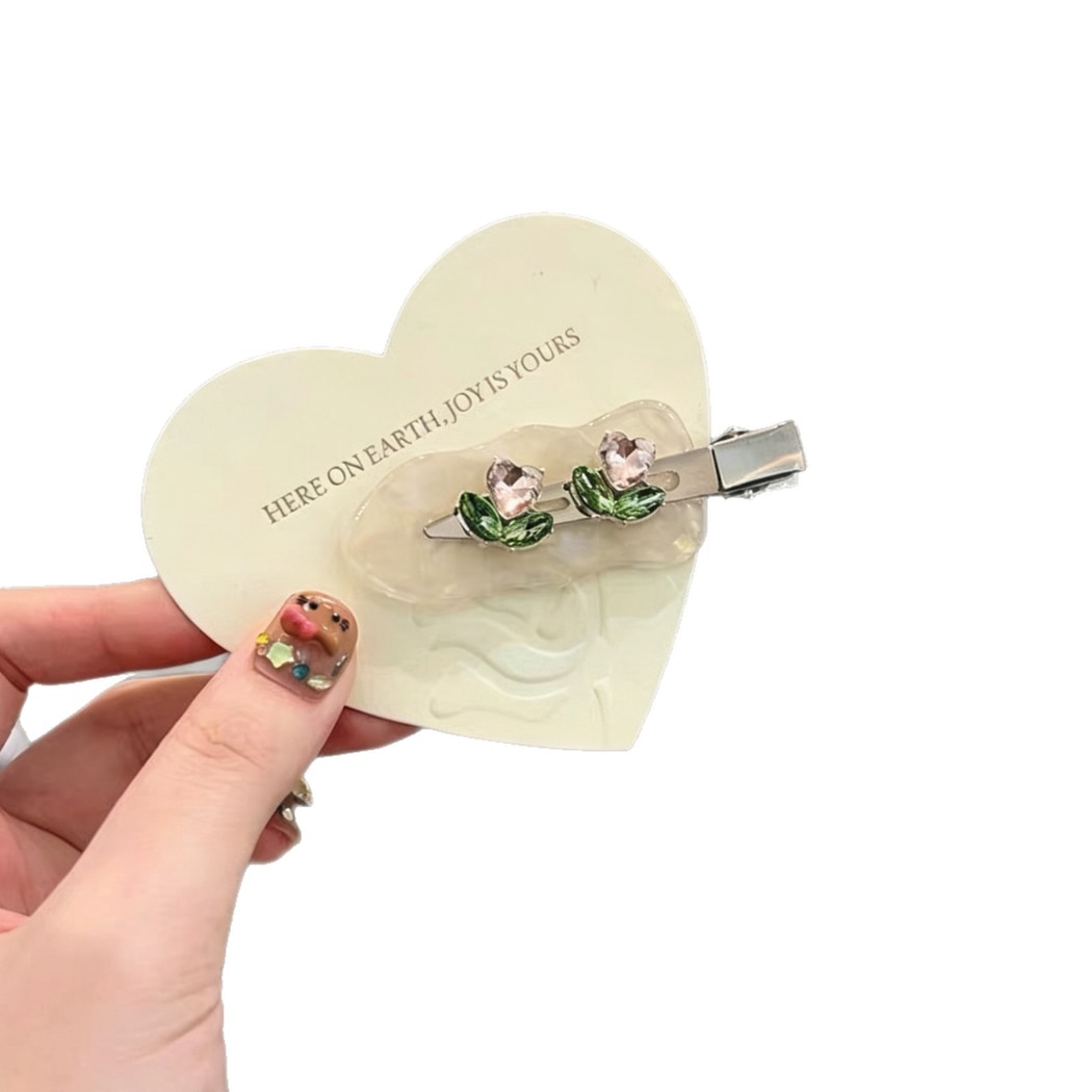 Beau - Tulip Rhinestone Textured Side Barrette