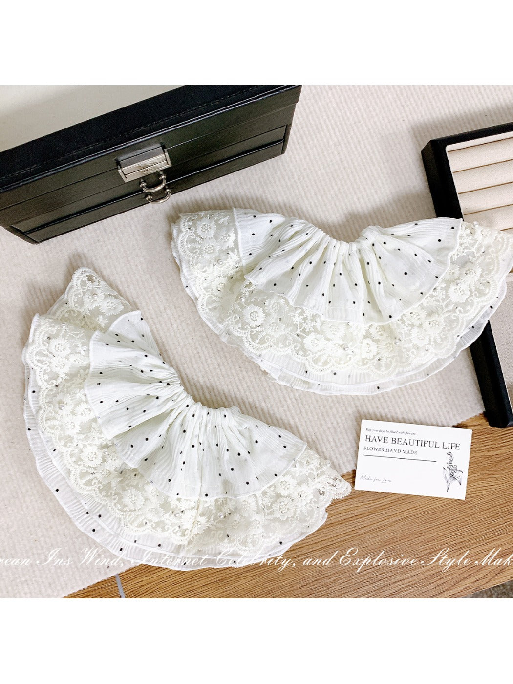 Gifty - Polka Dot Lace Skirt Hair Ring