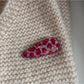 Beau pink leopard print hair clip shown from top angle