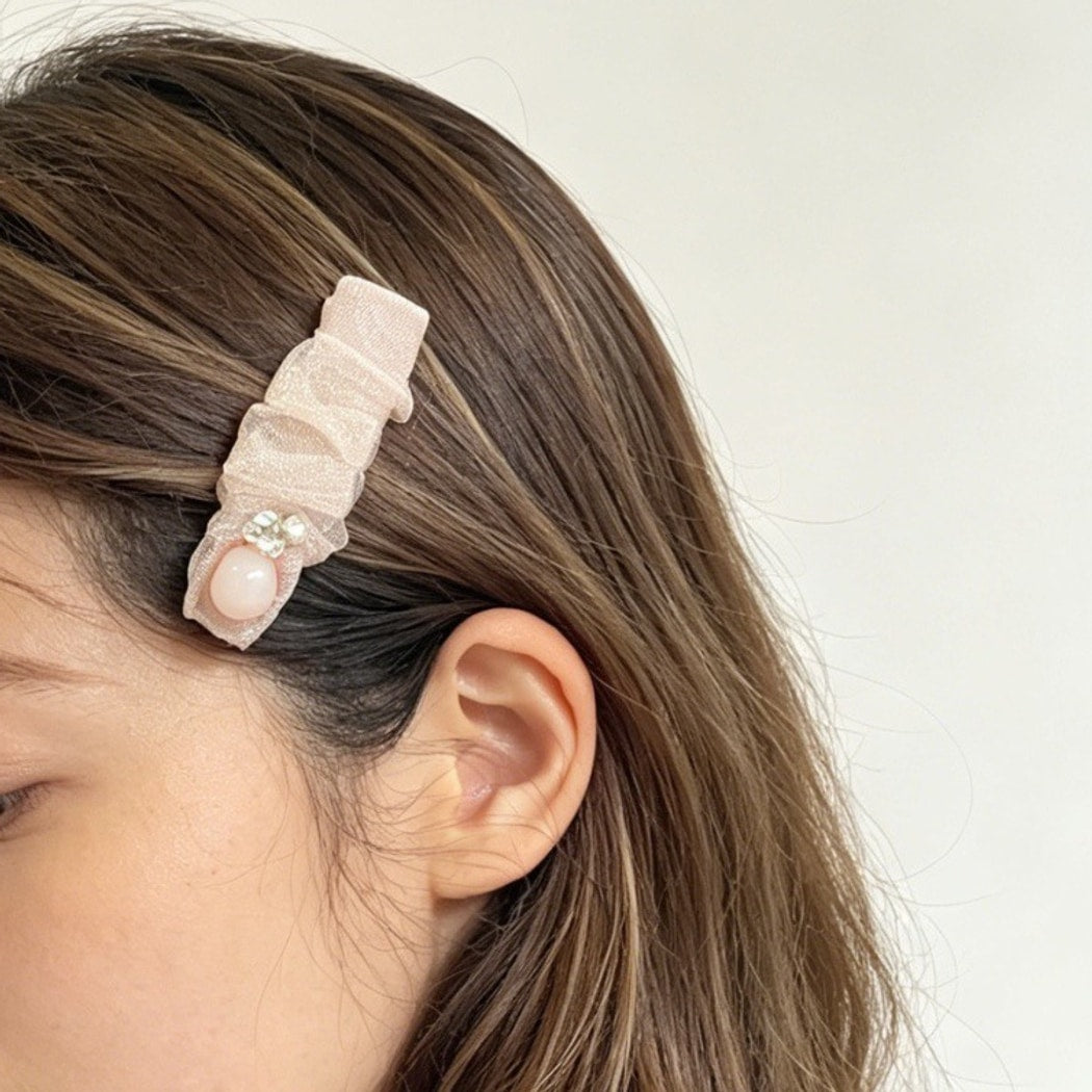Beau - Sweet Mesh Heart and Star Detail Hair Clip