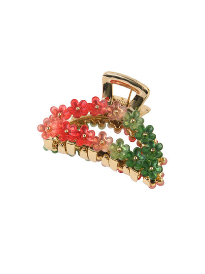 Beau - Half Round Openwork Flower Claw Clip