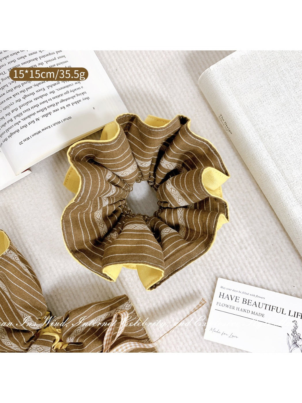 Gifty - Yellow Coffee Striped Hair Ring