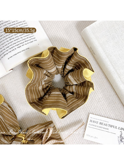 Gifty - Yellow Coffee Striped Hair Ring