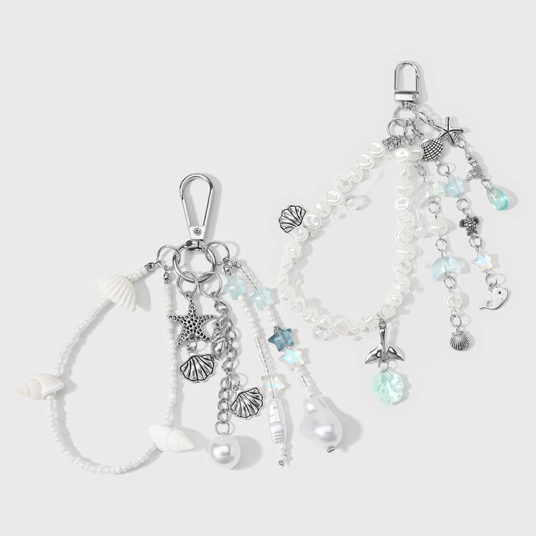 Keypus - Muted Ocean Motif Beaded Keychain
