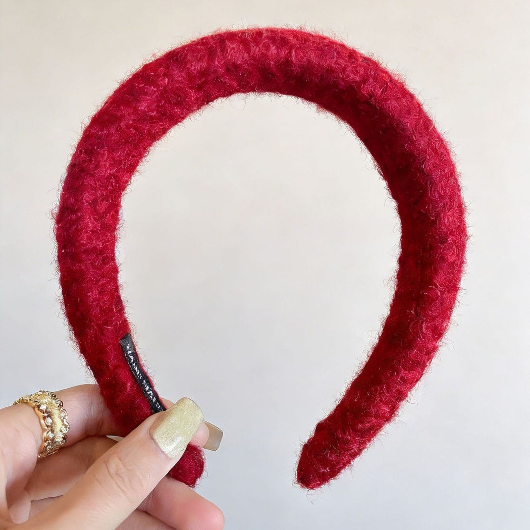 Beau - Vintage Red Wave Texture Bow Claw Clip