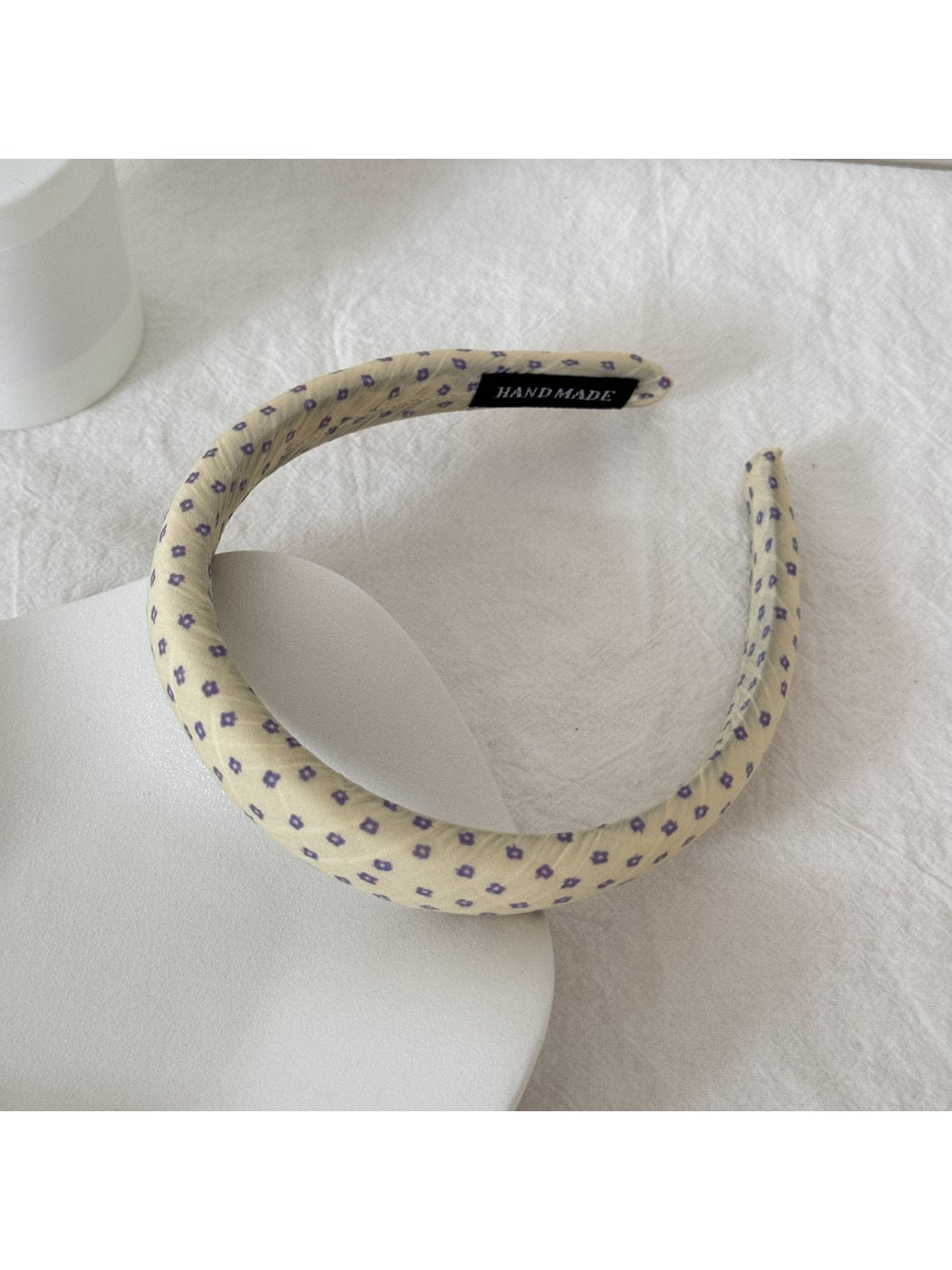 Gifty - Pleated Polka Dot Fabric Scrunchie Hair Tie