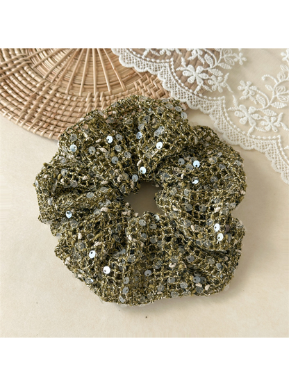 Gifty - High Elastic Textured Sequin Hair Scrunchie