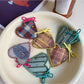 Beau - Plaid Bow Heart-Shaped Hair Clip