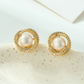 Earedge - Geometric Twisted Double Ring Stud Earrings