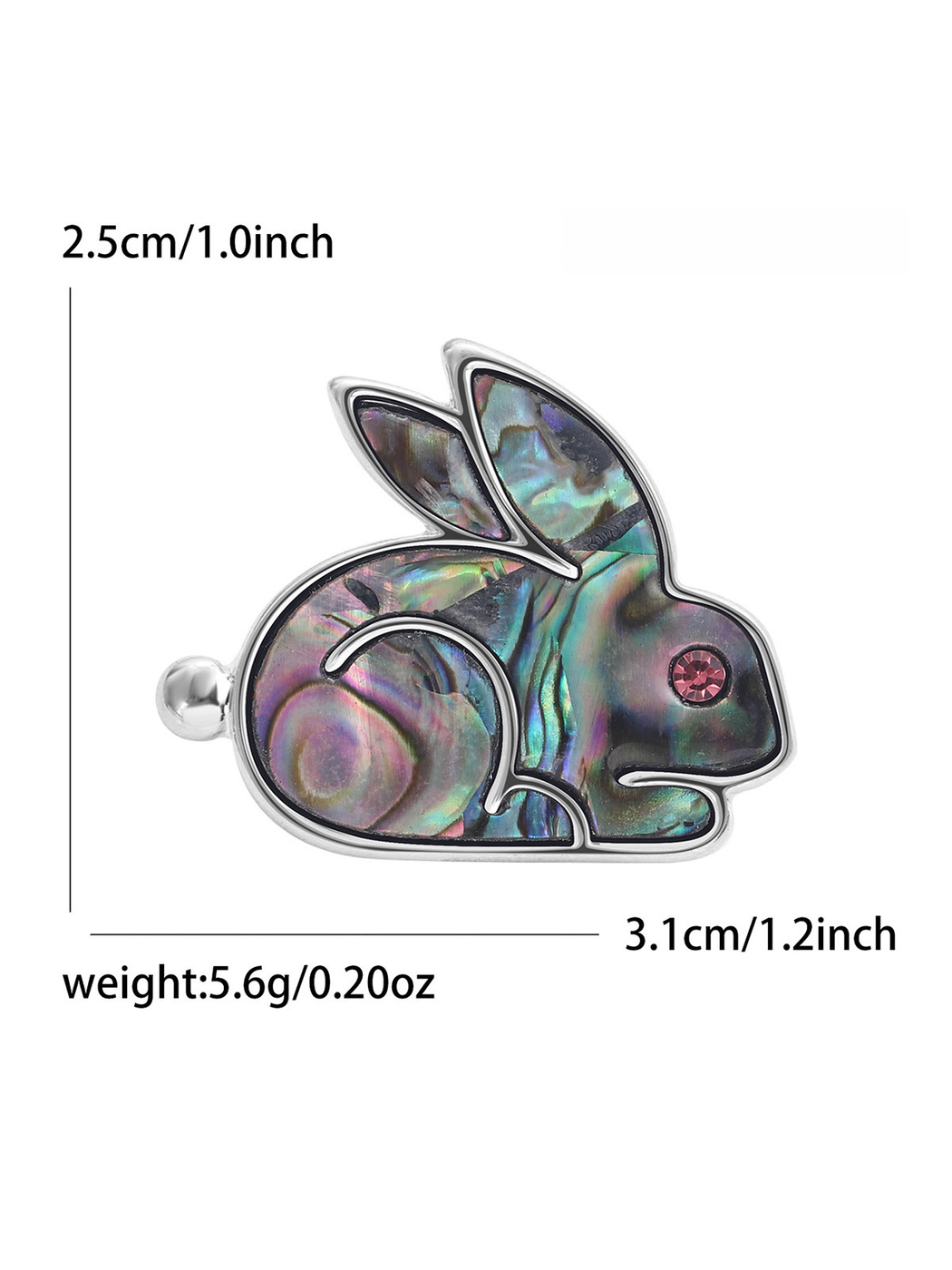 Brovia - Rhinestone Rabbit Animal Alloy Brooch Pin