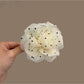 Beau - Polka Dot Flower Mesh Fabric Claw Clip