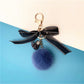 Keypus - Lace Bow Pompom Bag Charm Keychain