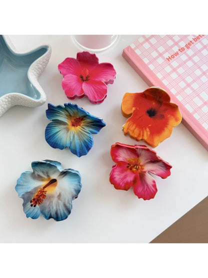 Beau - Elegant Colorful Hibiscus Shaped Claw Clip