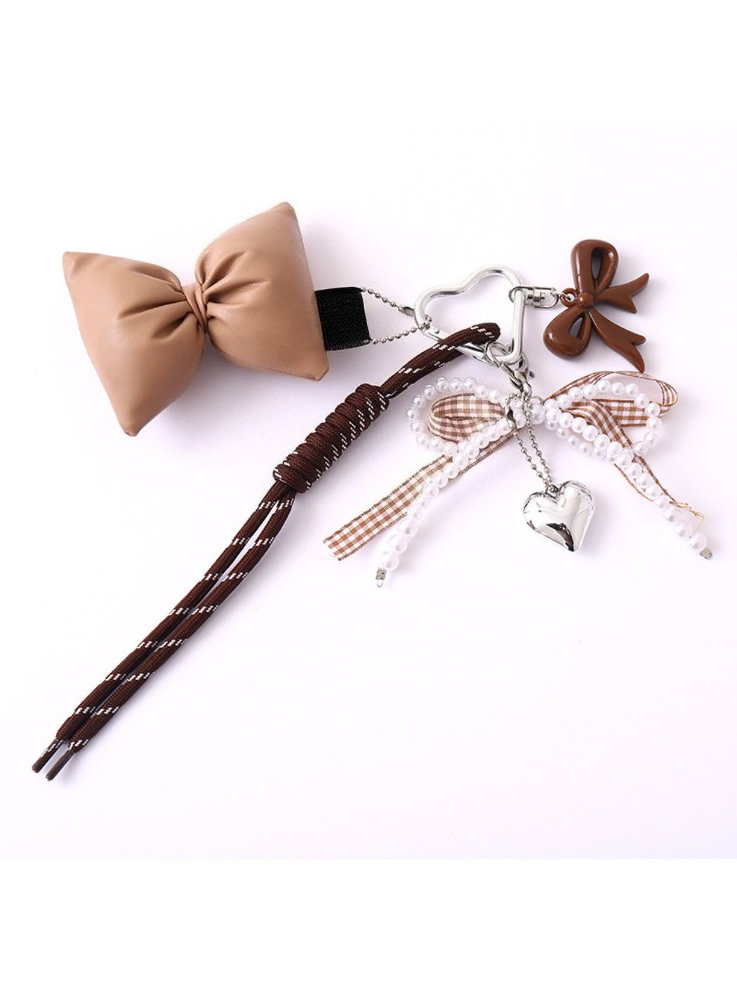 Keypus - Bow Heart-Shaped Woven Cord Keychain
