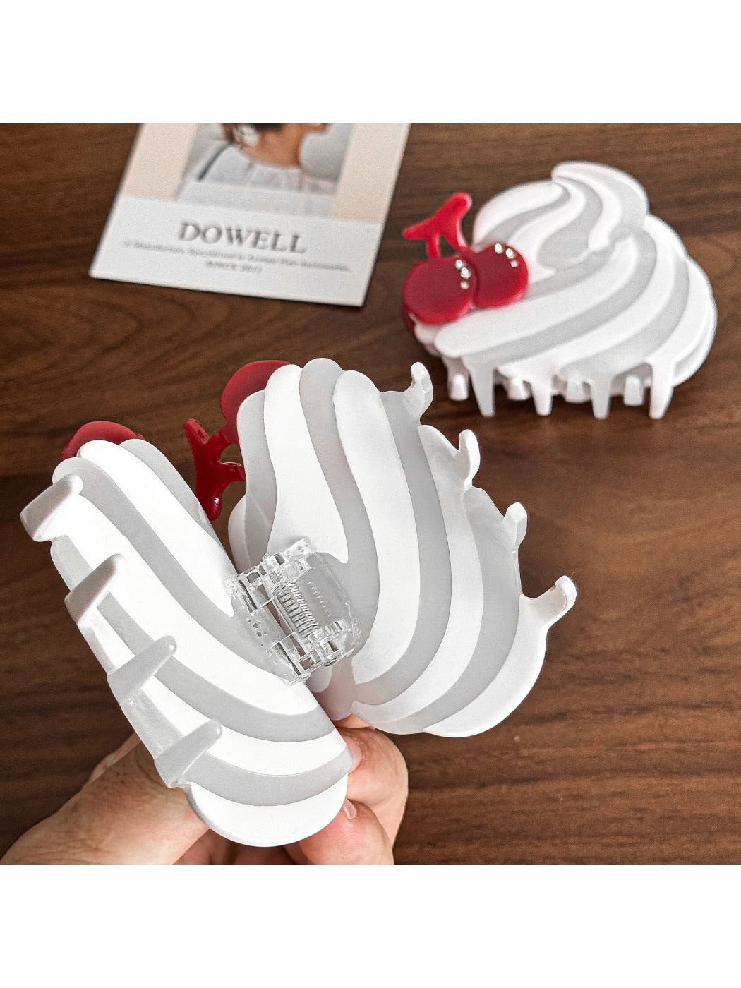 Beau - Acetate Hair Clip Ice Cream Cherry Cute