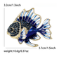 Brovia - Simple Fish Rhinestone Accent Alloy Brooch