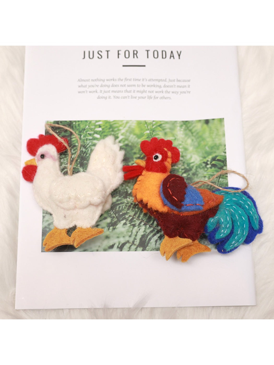 Feltery - Cute Colorful Rooster Bag Charm Keychain