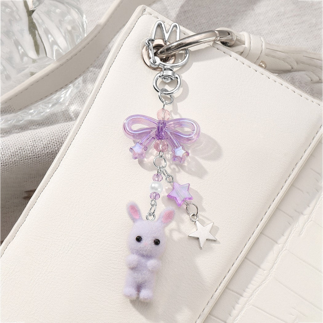 Keypus - Cute Bunny Bow Charm Decorative Keychain