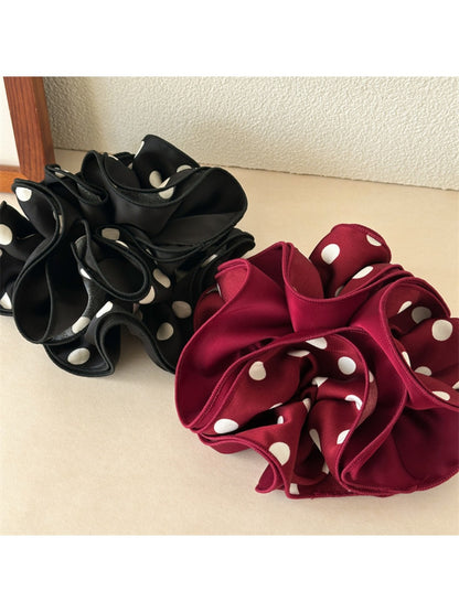 Gifty - Polka Dot Satin Gathered Scrunchie