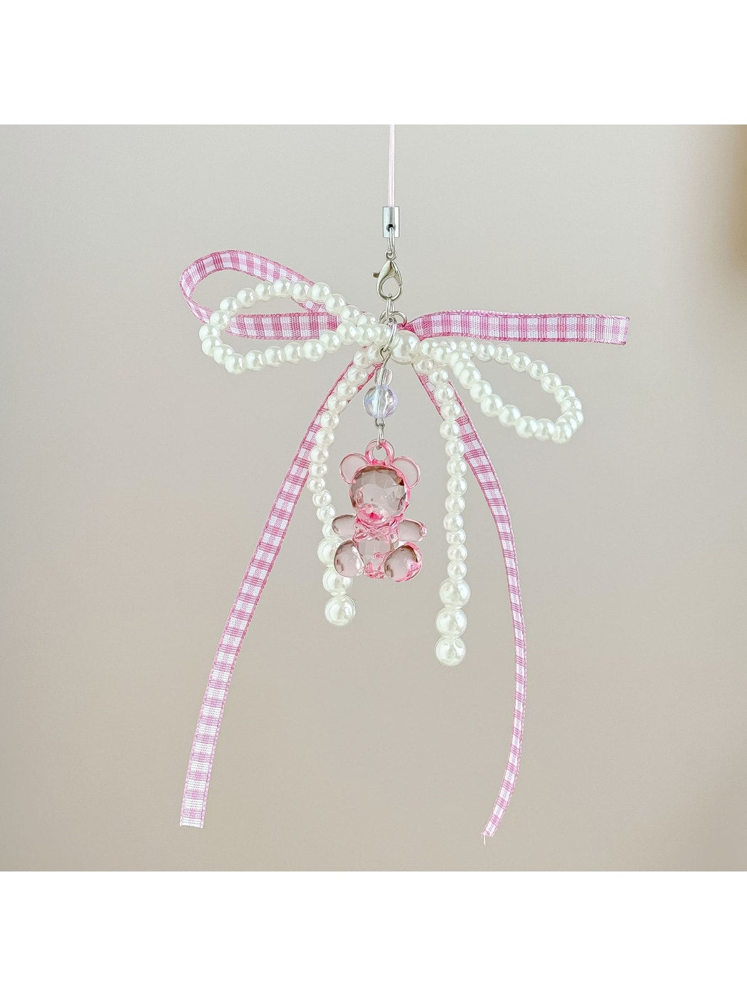Keypus - Sweet Style Bear Phone Strap Beaded Keychain