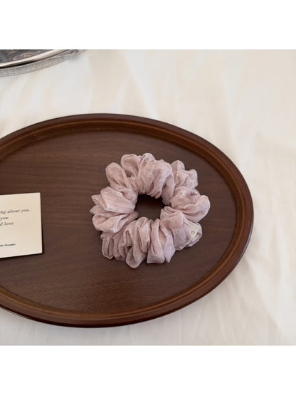 Gifty - Floral Print Polyester Ruffled Scrunchie