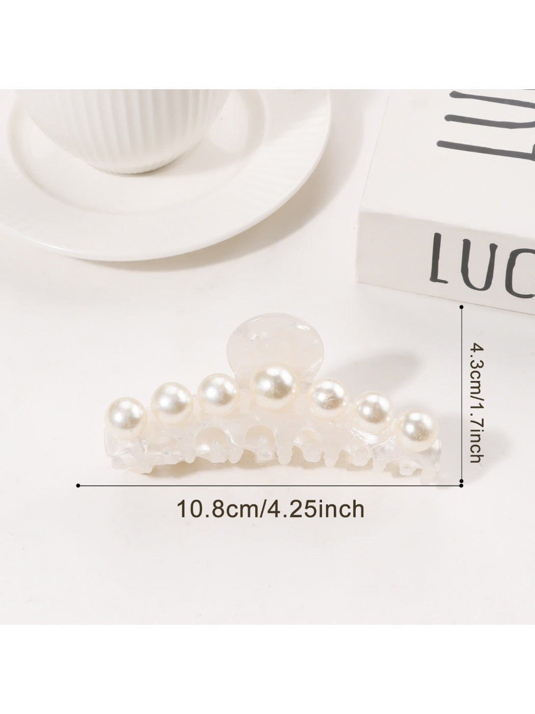 Beau - Stylish Beaded Half Round Claw Clip
