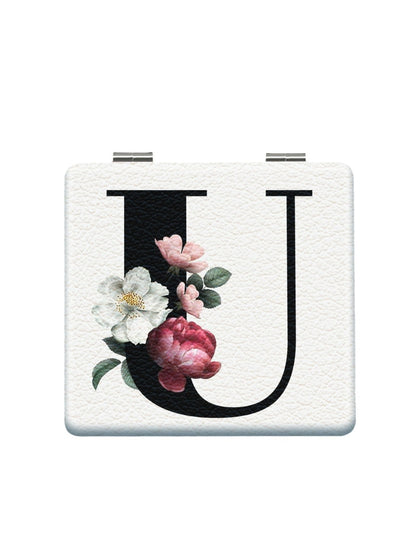 Mirroray - Floral Letter Design Folding Makeup Mirror