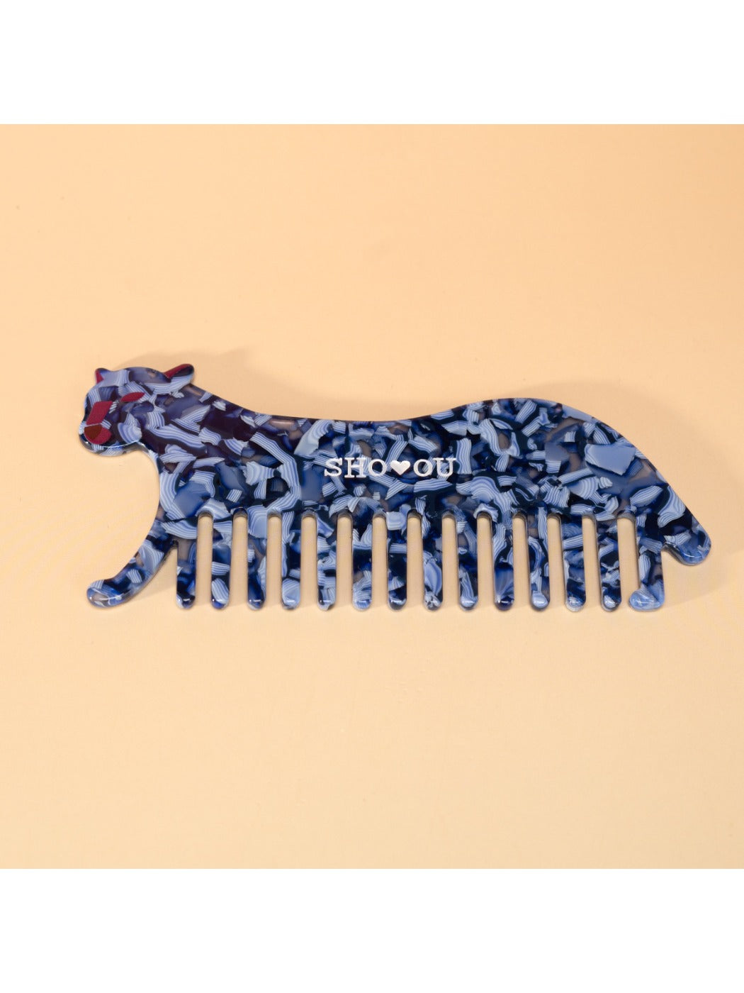 Camerow - Acetate Leopard Wide-Tooth Comb
