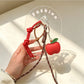 Keypus - Apple Faux Leather Woven Cord Alloy Keychain
