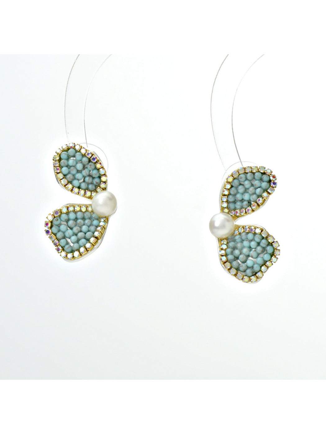Earedge - Minimalist Beaded Butterfly Wing Earrings