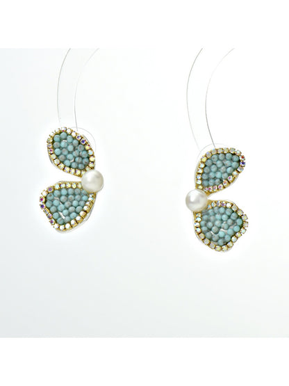 Earedge - Minimalist Beaded Butterfly Wing Earrings