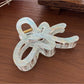 Beau - Striped Acetate Look Flower Claw Clip