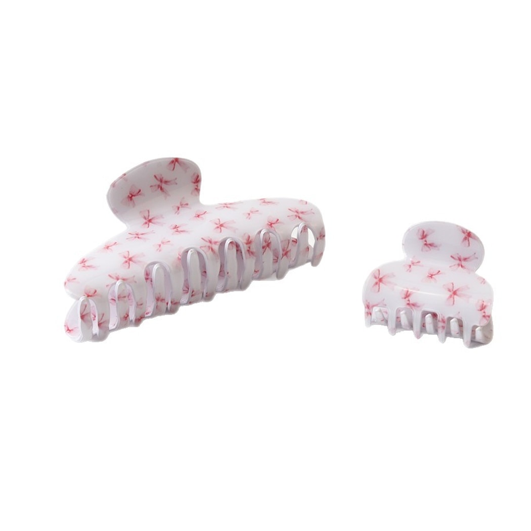 Beau - Elegant Bow Print PVC Decorative Claw Clip
