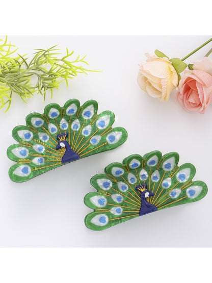 Beau - Retro Peacock Shaped Hair Claw Clip