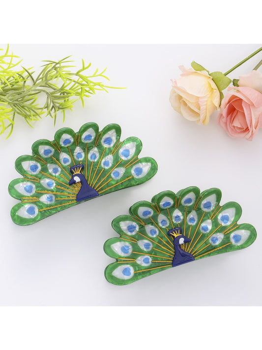 Beau - Retro Peacock Shaped Hair Claw Clip
