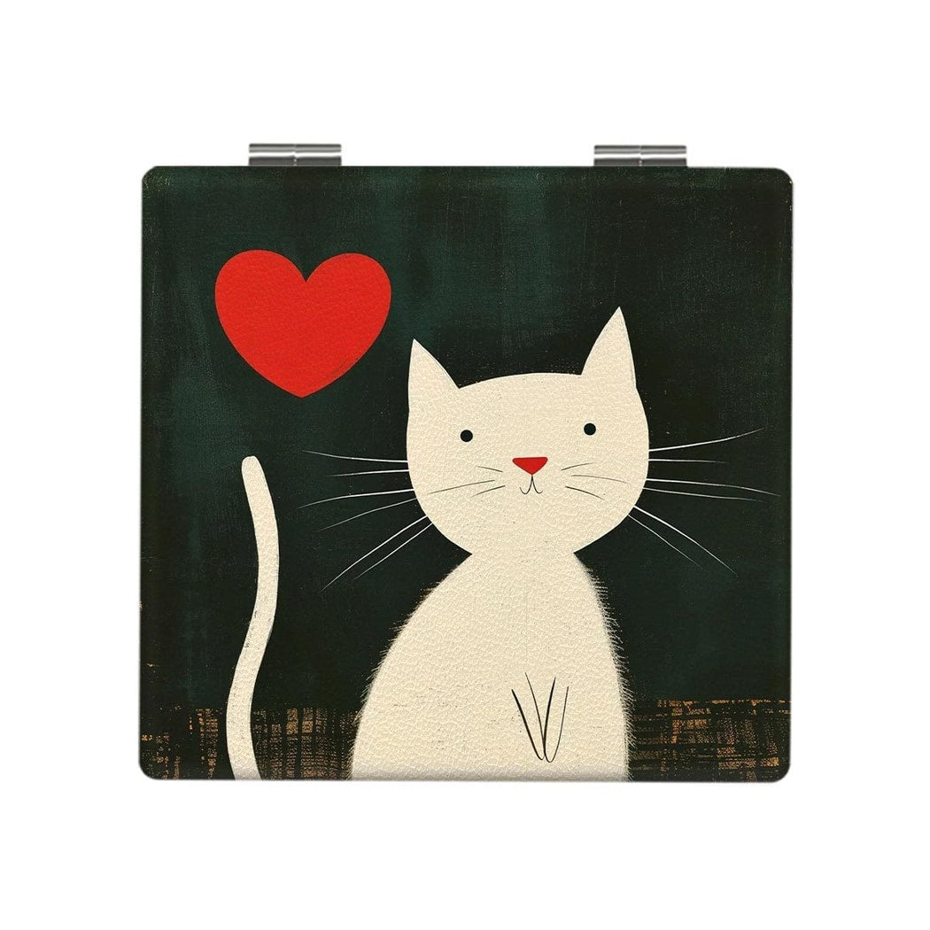 Mirroray - Cartoon Cat Print Folding Makeup Mirror