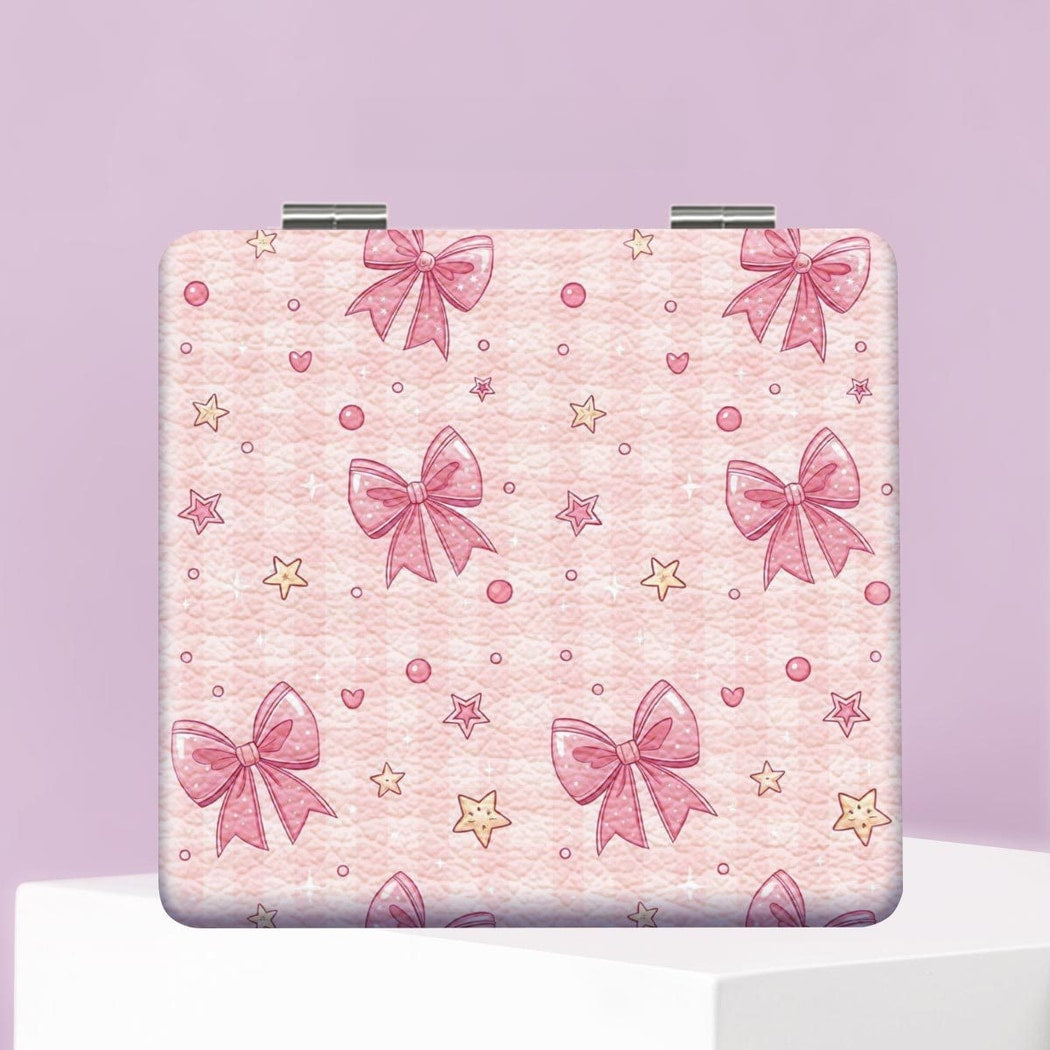 Mirroray - Foldable Floral PU Leather Makeup Mirror